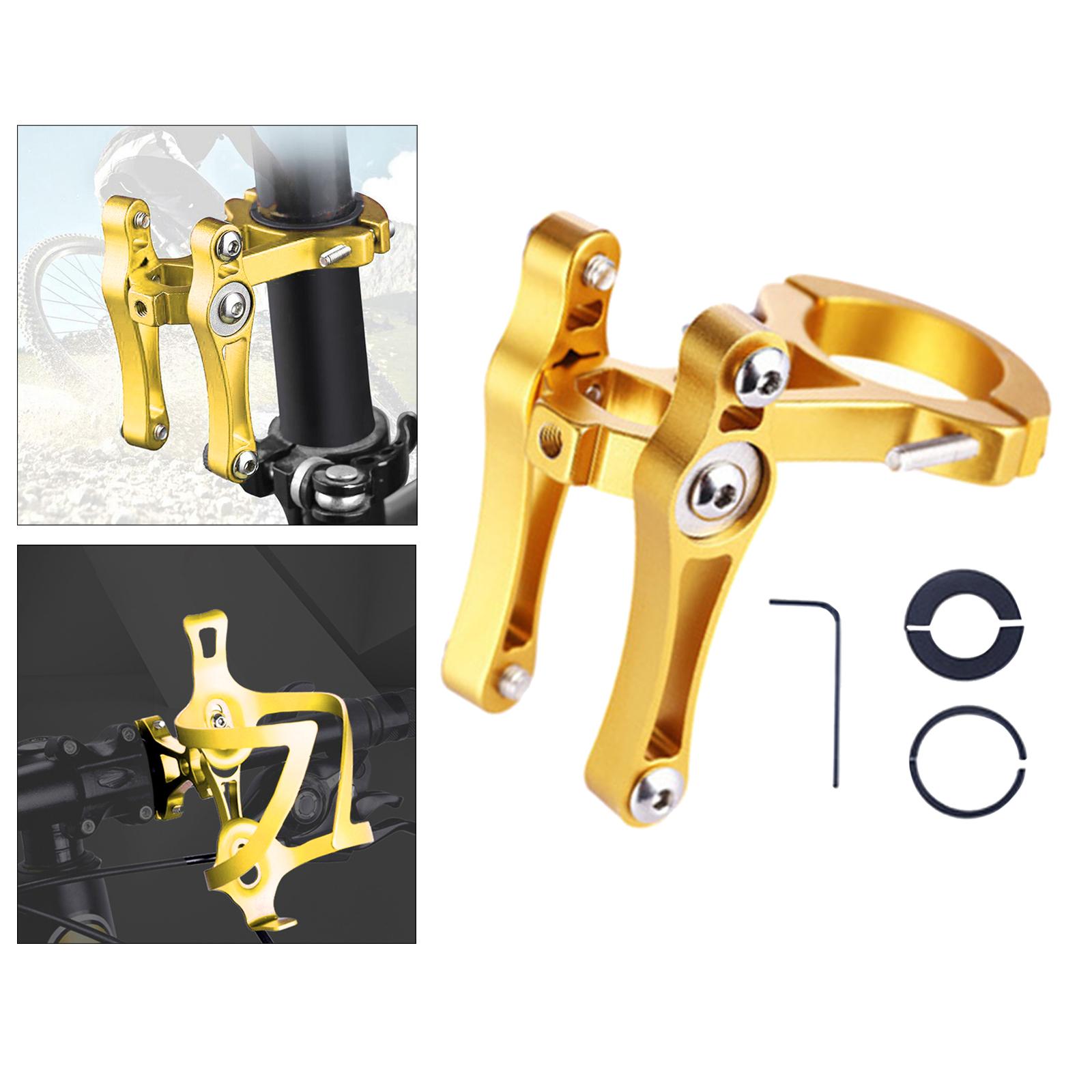 Bicycle Bottle Cage Holder Strong Bike Handlebar Seatpost Mount CNC Machined Adapter Clamp Mount for MTB Mountain Bike Cycling