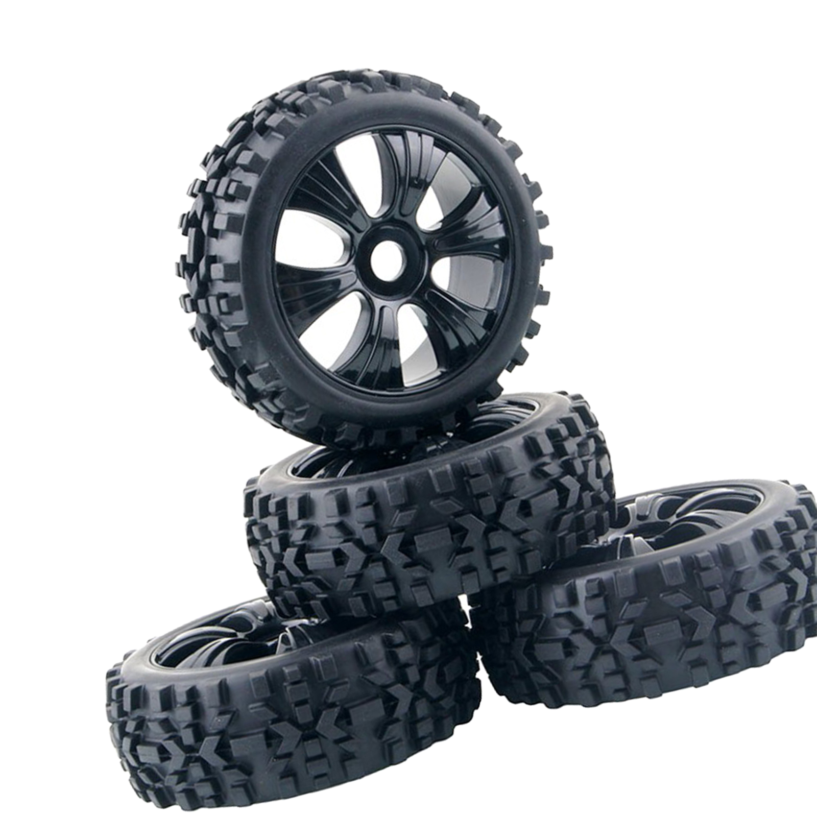 4PCS RC Truck Wheel Tires Wheel Rims for Losi 1/8 Buggy Off Road Truck Model