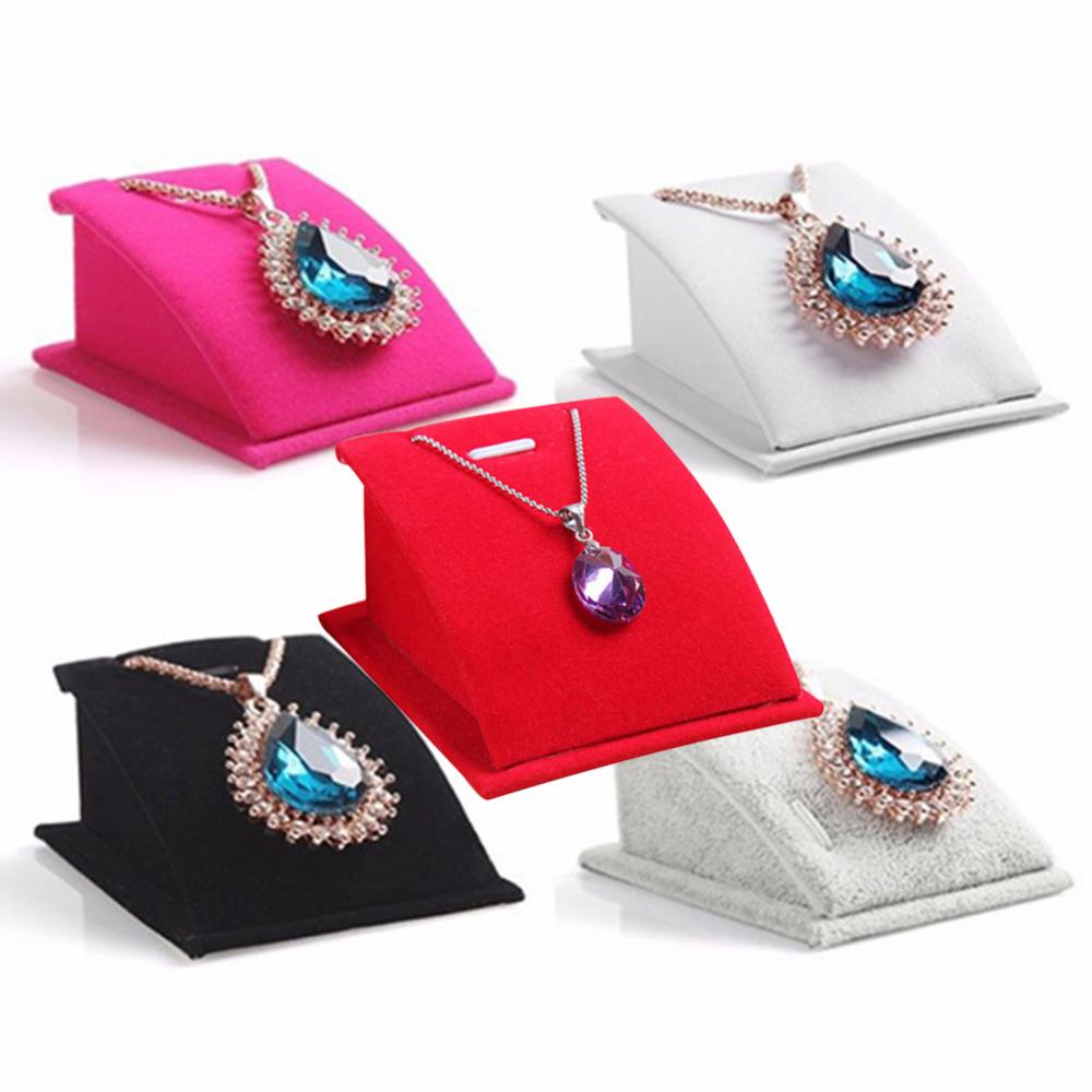 1Pc Jewelry Stand Holder for Counter Show Props Pendants Necklaces Chains Gifts Organizer Velvet Mini Protable Display Rack