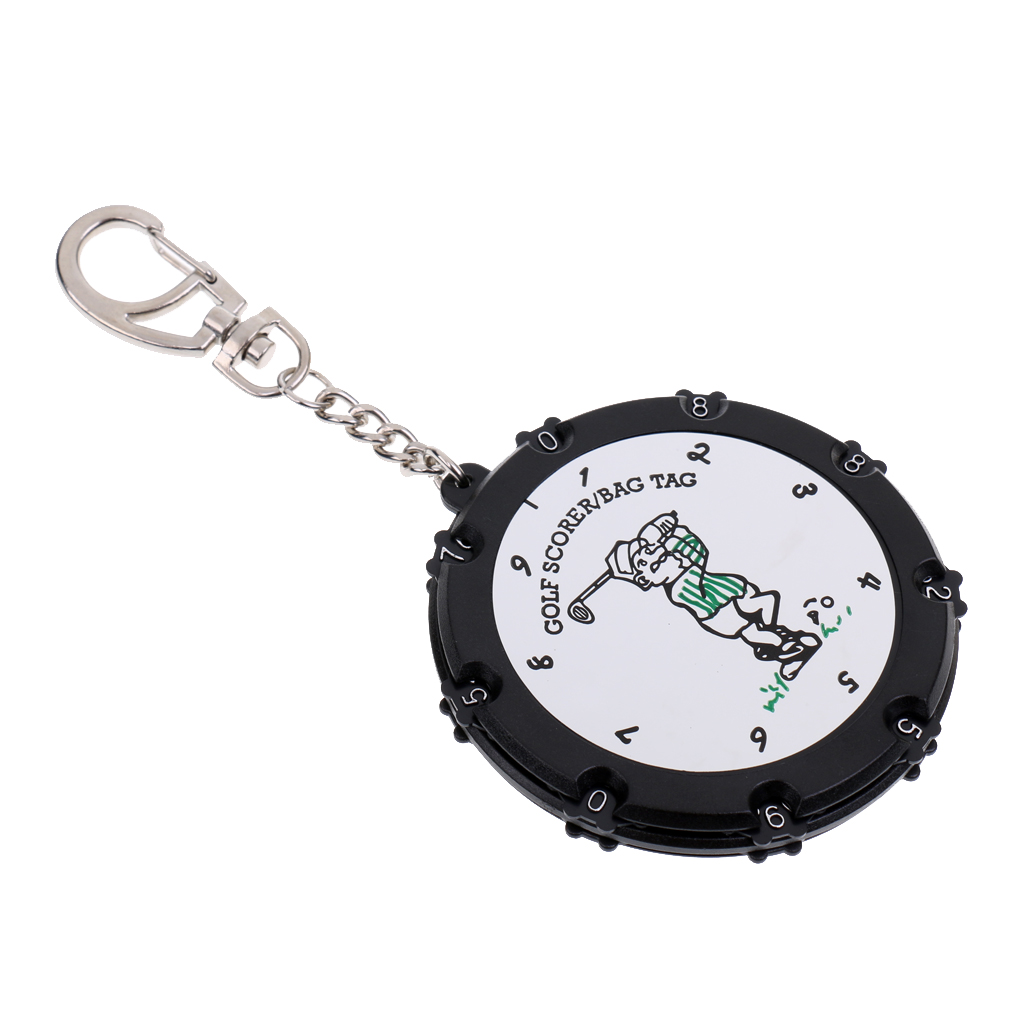 18 Holes Golf Score Counter Scoring Bag Tag Stroke Counter Keyring Silver