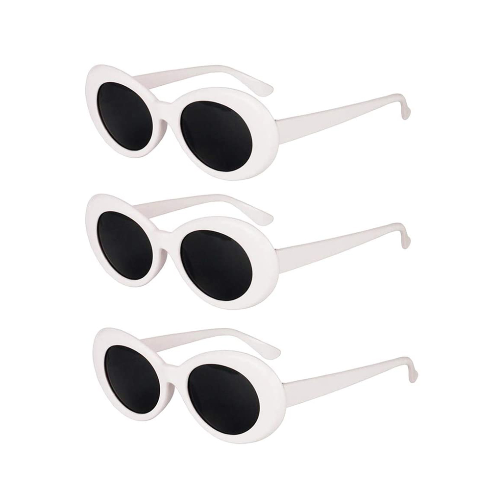 3 Pcs Non-polarized Party Novelty Sunglasses Costume Dancing Club Glasses Fun Gift for Party Favors Black & White