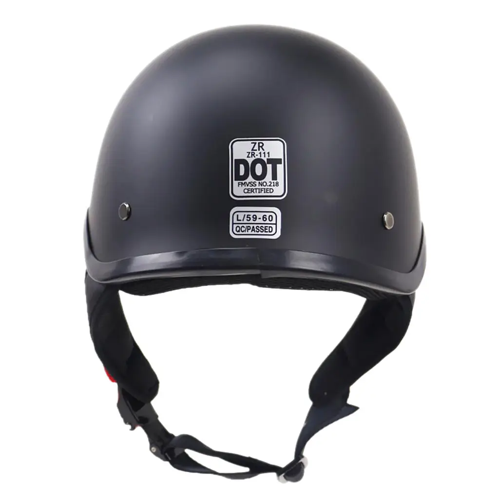 Matte Black Dot Motorcycle Half Helmet Skull Cap Hat For Harley Chopper Bobber