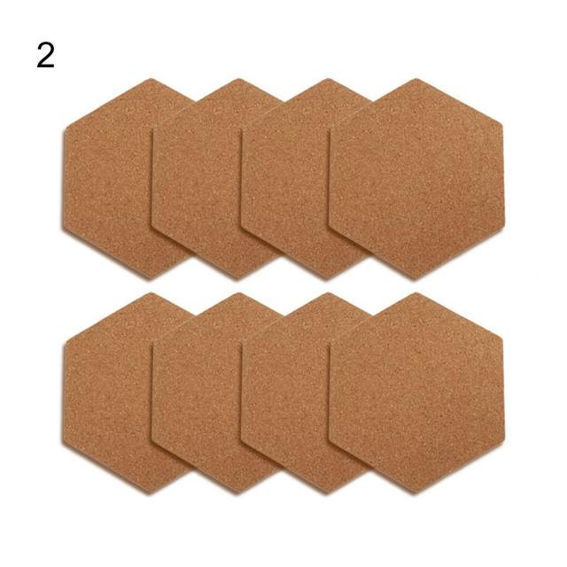 1 Set Self-Adhesive Cork Board Tiles Wall Mounted Cork Board Self Hexagon  Creative Wall Message