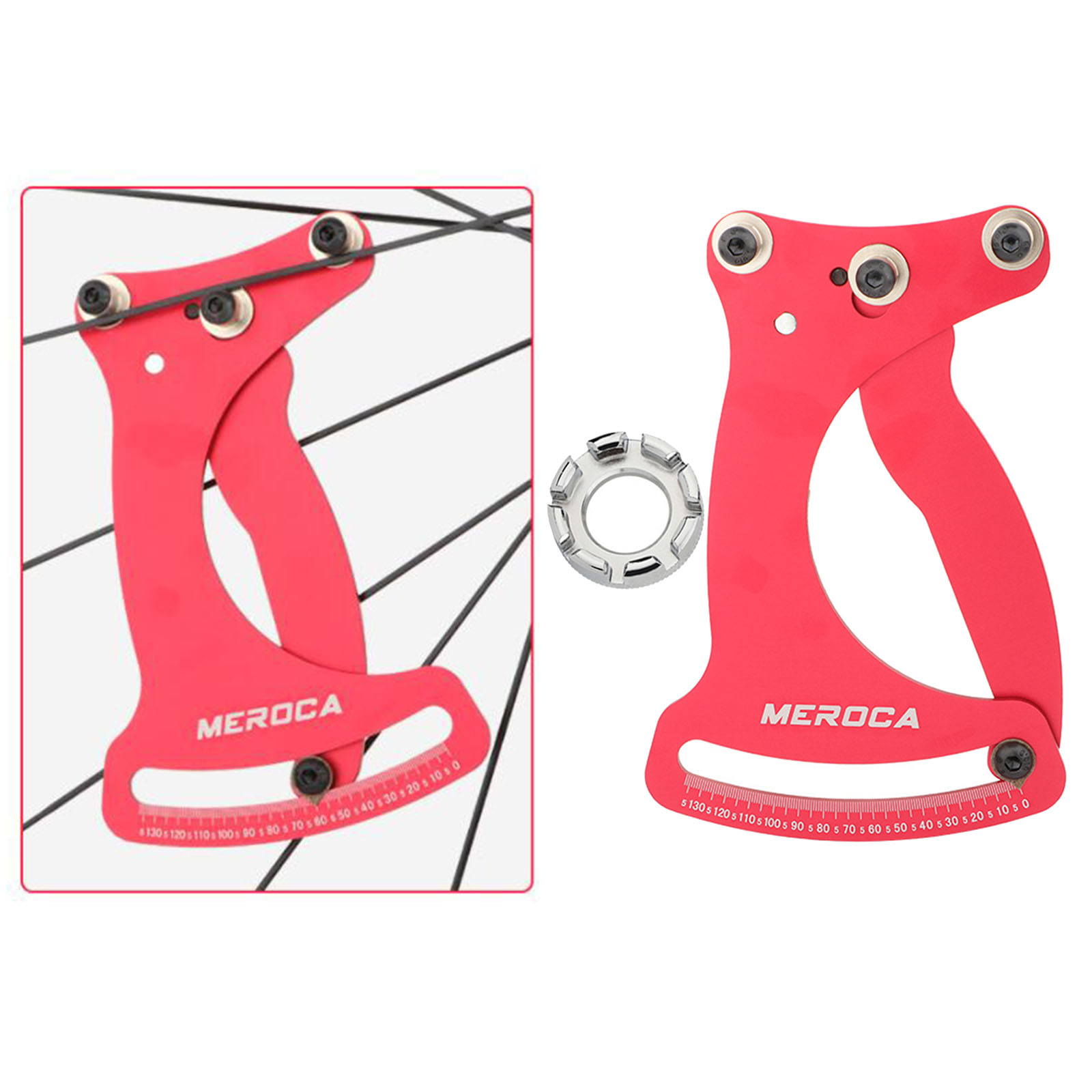 Bicycle Spoke Tension Meter Accessory Wire Adjustment Metal Wheel Repair Tension Meter Tool for Outdoor