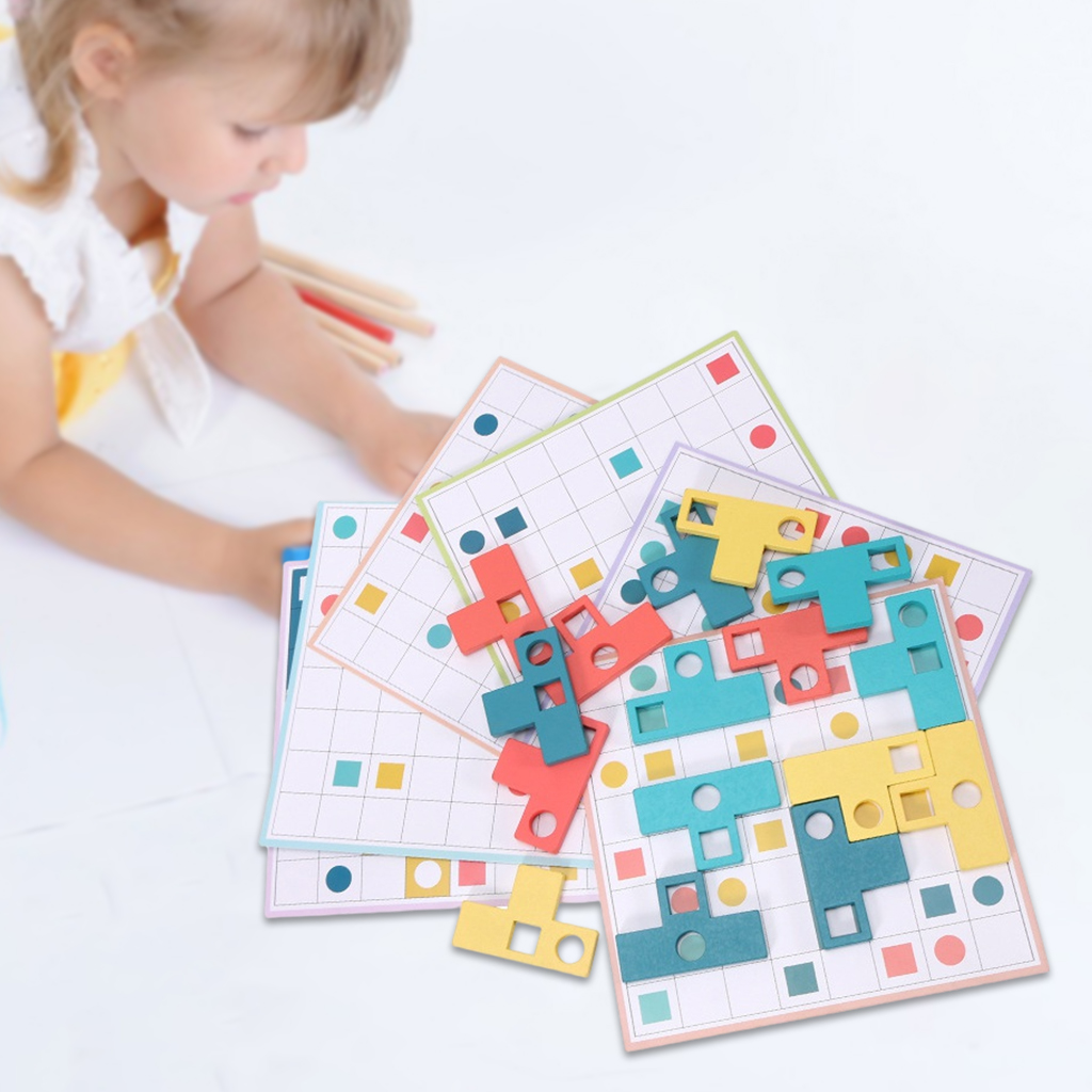 Wooden Tangram Jigsaw Board Puzzles Blocks Puzzle Brain Teasers Toy Early Educational Toy Gifts