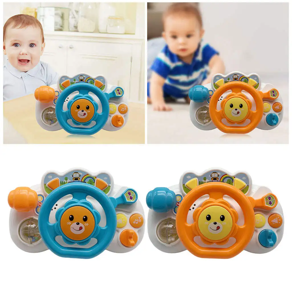 Electric Simulation Steering Wheel Toy With Light and Sound Battery Powered Toys Children`s Toy Driving Copilot Toy Kids Gifts