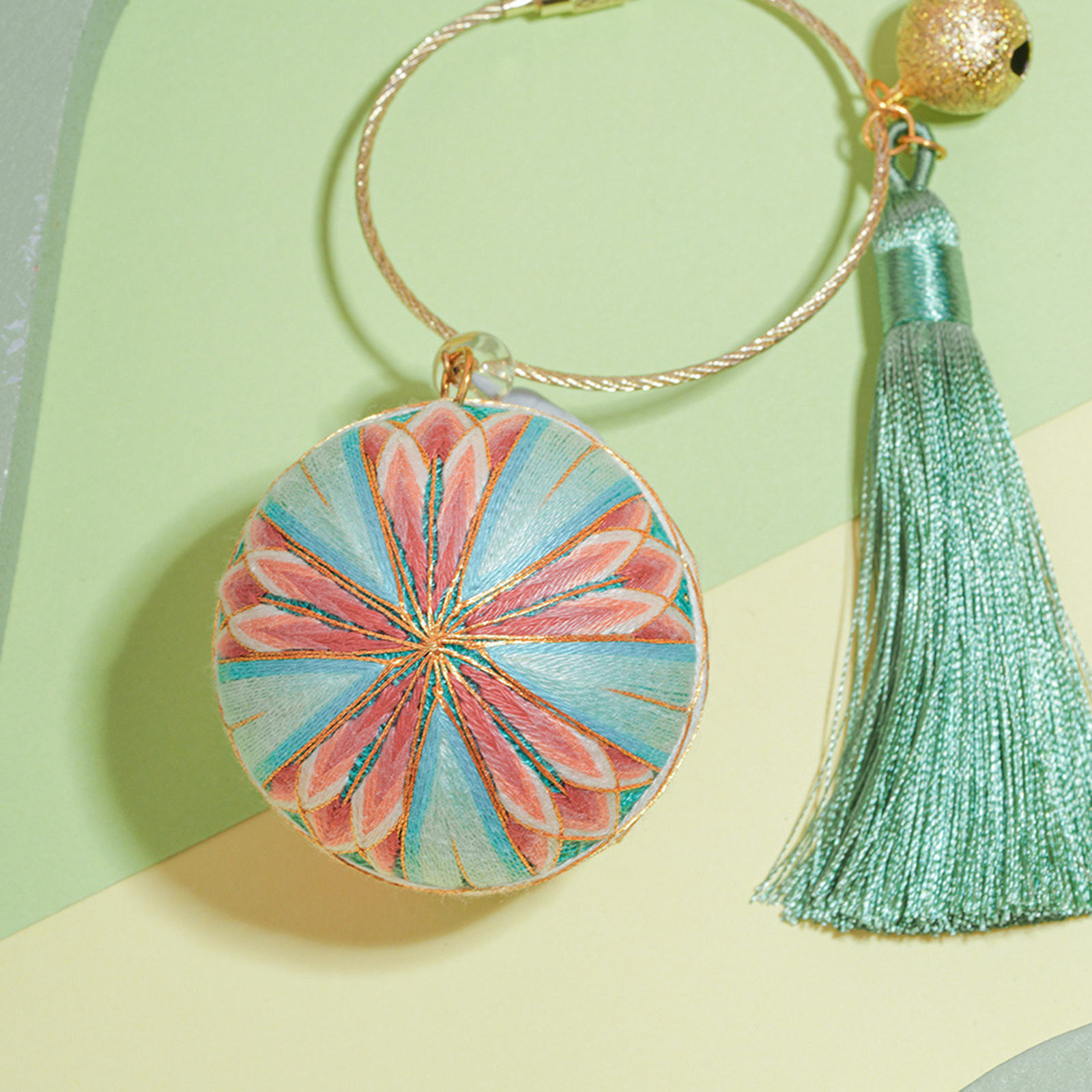 Traditional Thread Small Ball Crossstitching Hanging Temariball Handmade Temari Ball Embroidery Making for Adults