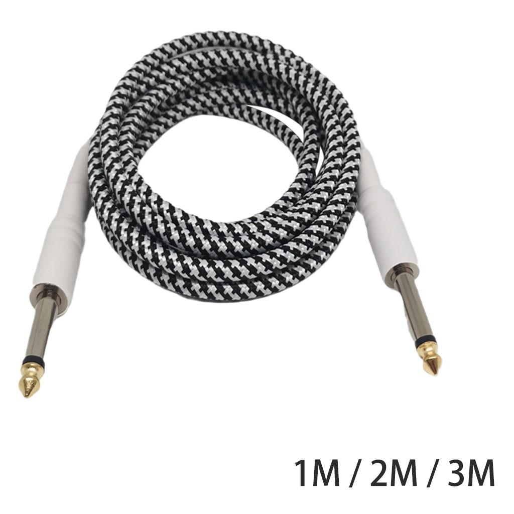 6.35mm Guitar Cable Noise Reduction Male to Male OFC Braided Connecting Line for Speakers Musical Instruments Electric Guitar