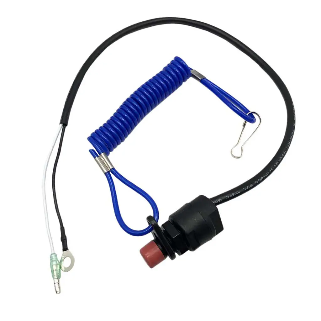 Boat Engine Kill Switch Cut-Off Key Ignition with Lanyard for Yamaha Outboard -Blue