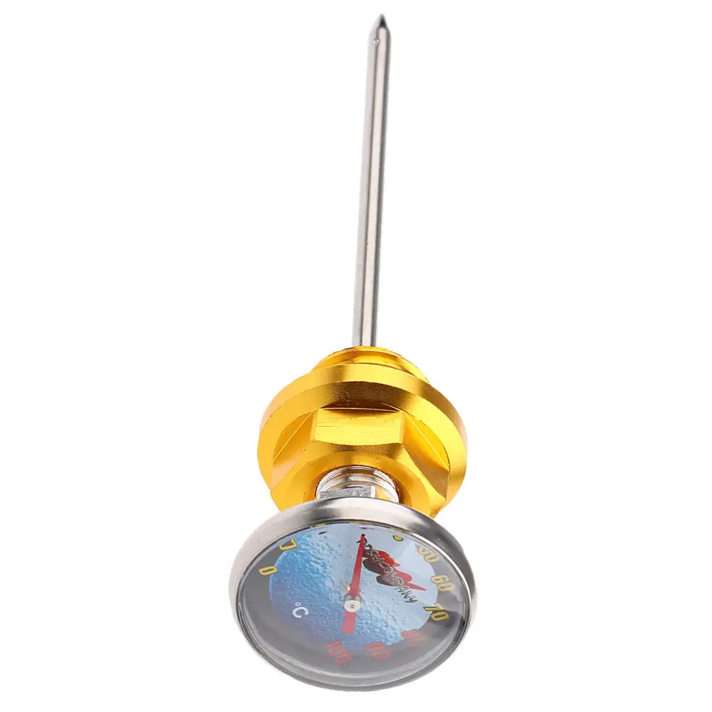 14.5cm Motorcycle Oil Tank Dipstick with Temperature Gauge for Scooter ATV Convenient to use great helper for motorcycle / car