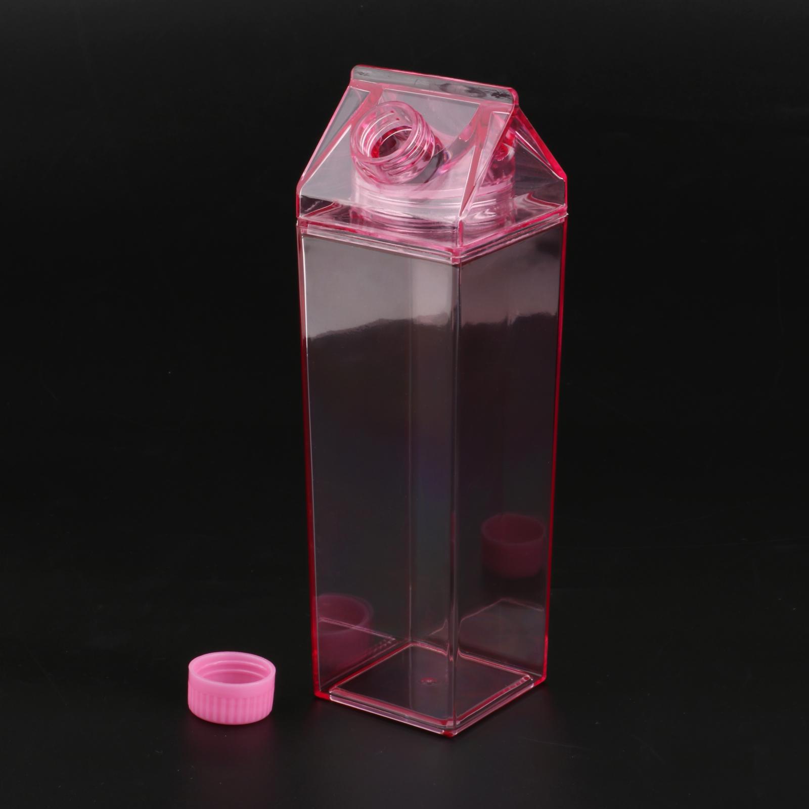 Milk Carton Water Bottle 500ml/1000ml Simple Portable Plastic For Activities Drinking Coffee Tea