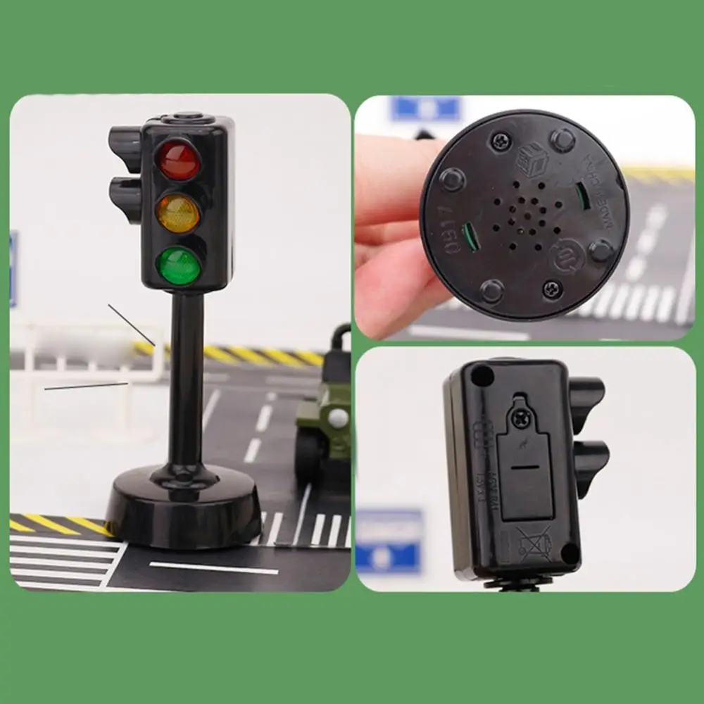 Mini Traffic Light Toy Model Signs Signal LED Kids Toy Gift Age 3 Black 