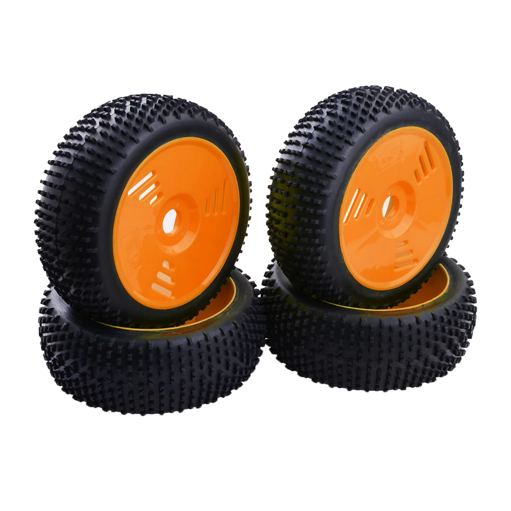 4x Rubber Tires & Wheels 17mm Hex For 1/8 Team Losi  FS RC Car Buggy