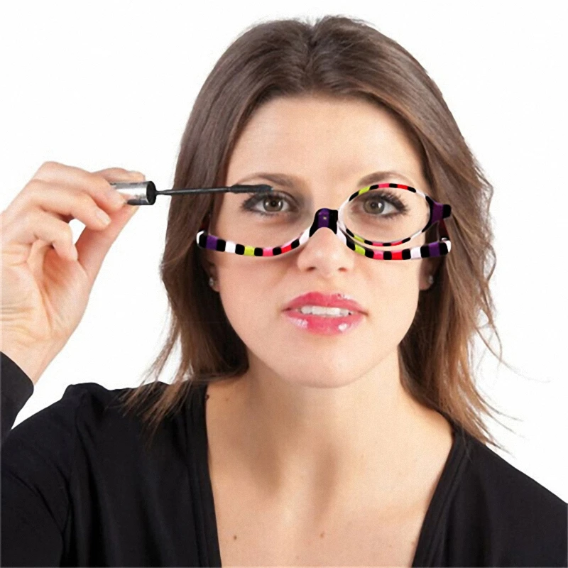 2Color Folding Portable Adjustable Women Magnifying Rotating Monocular Makeup Presbyopic Glasses +1.5/2/2.5/3/3.5/4 reading glasses with blue light filter