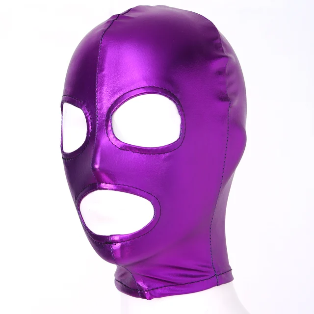 Mens Womens Latex Hood Mask Cosplay Outfit Glossy Rubber Open Eyes Mouth  Headgear Full Face Mask Hood for Couple Games Nightclub - AliExpress