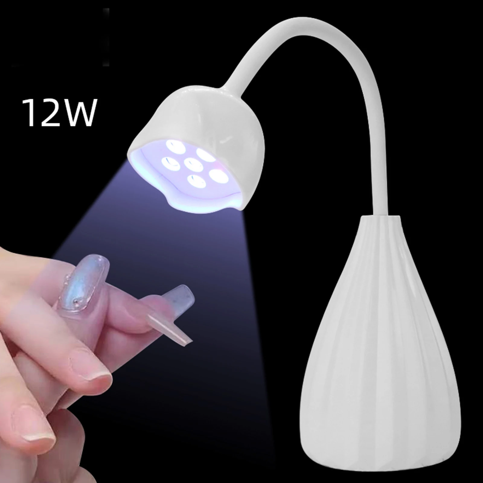 12W LED Nail Lamp Professional Nail Dryer Light Rechargeable Beauty Accessories Supplies Tools for Nail Art Salon Home Travel