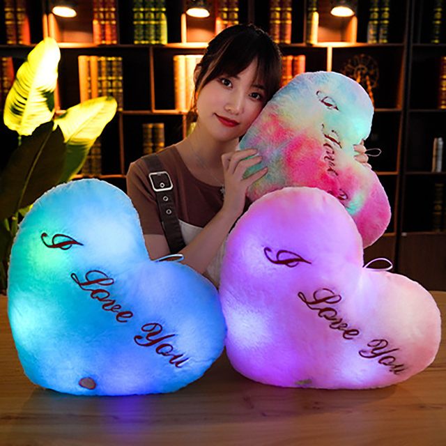 Luminous Pillow Heart Cushion Led 7 Color Changing Light Glowing Pillows Valentine s Day Plush Toys Girl Kids Birthday Gift P1 AliExpress