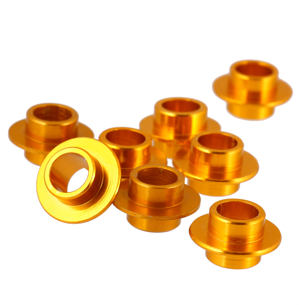 MagiDeal 8 Pcs Aluminum Gold Skating Flying Spacer Bushing Inline Roller Skates Bearing Sleeve Set Roller Skateboard Scooter