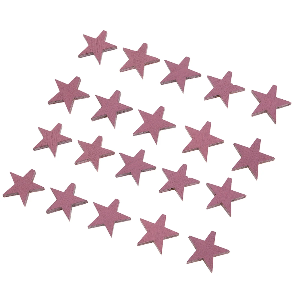 MagiDeal 20pcs Wooden Star Mini Loose Beads DIY Art Crafting Findings Jewelry Accessories