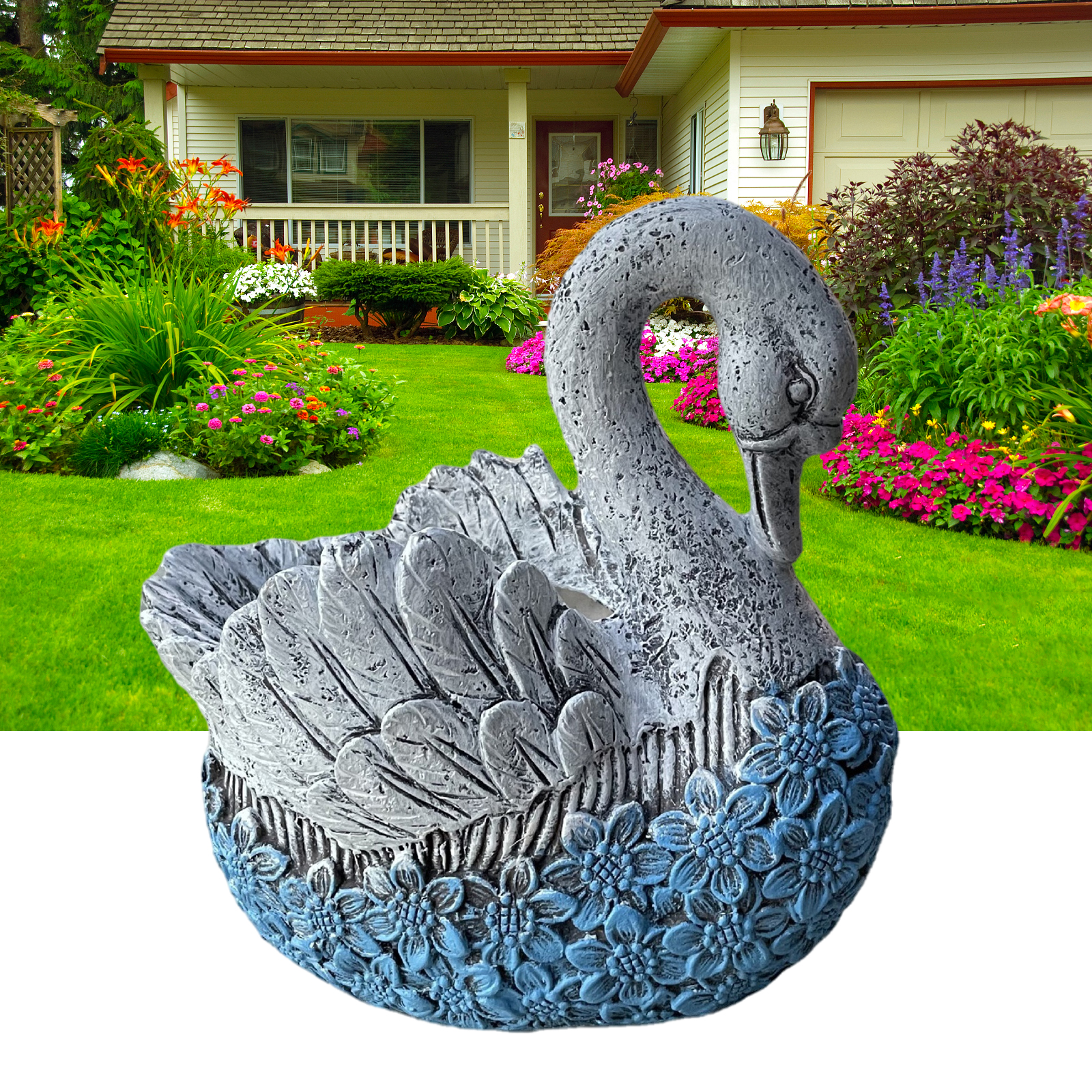 Swan Flowerpot Plant Pot Planter Patio Decoration, Vintage Style