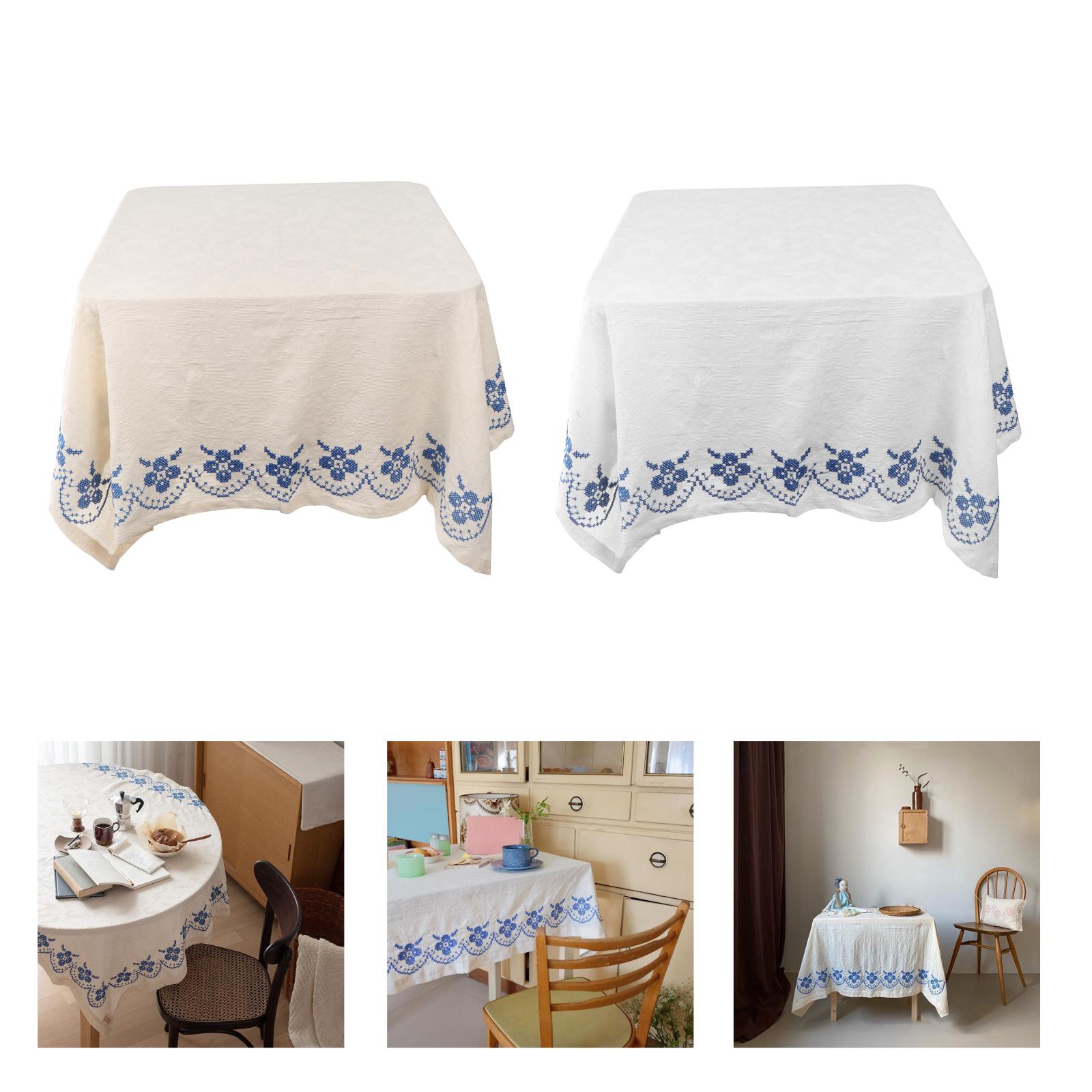 Rectangle Cotton Tablecloth Table Overlays Wedding Party Tabletop Decoration Banquet Dining Table Cover Christmas Table Cloth