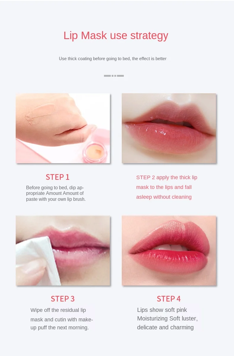 He16ea7c77c904449b7d5d6d7624688fd0 Korea lips care lip sleep mask night sleep hydrated maintenance lip balm pink lips whitening cream nourish protect 3g