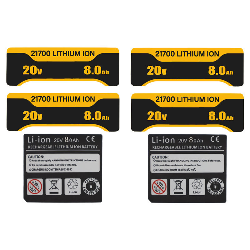 DCB200 10 * 21700 Li-Ionen-Akku 8,0 Ah Aufkleber für DeWalt 18 V 20 V Lithium-Akku Etikettenzubehör DCB200 DCB203 – Detail 2