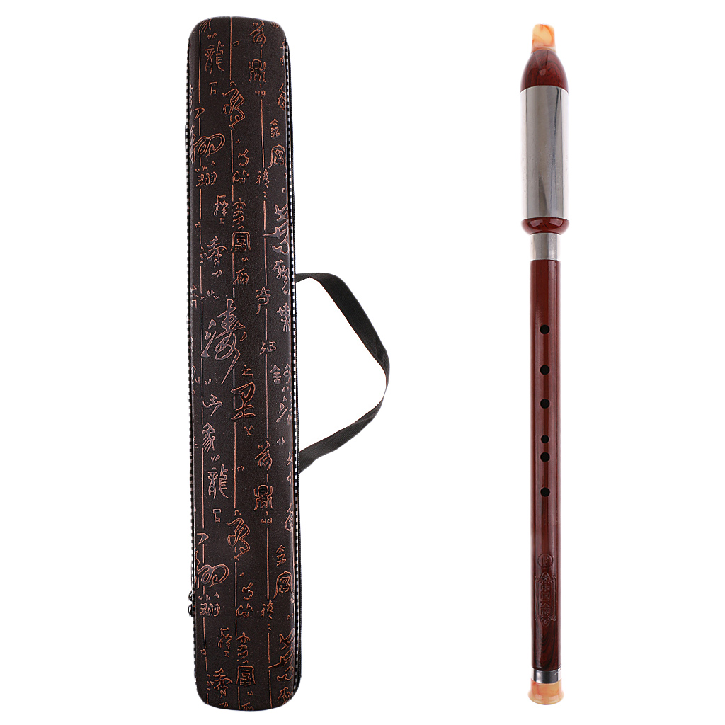 Chinese Bawu Bamboo Flute F Key Chinese Knot Pendant with Storage Box 52.5cm