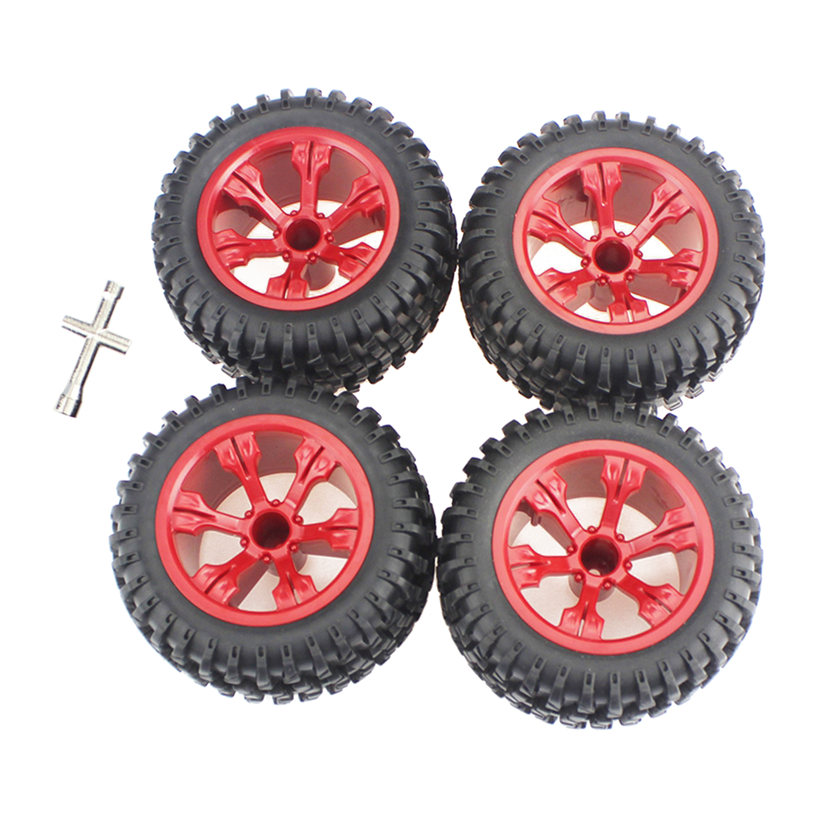 4 Pcs. 110 Mm Diameter Plastic Tires for Wltoys 12428, 144001, 124018,