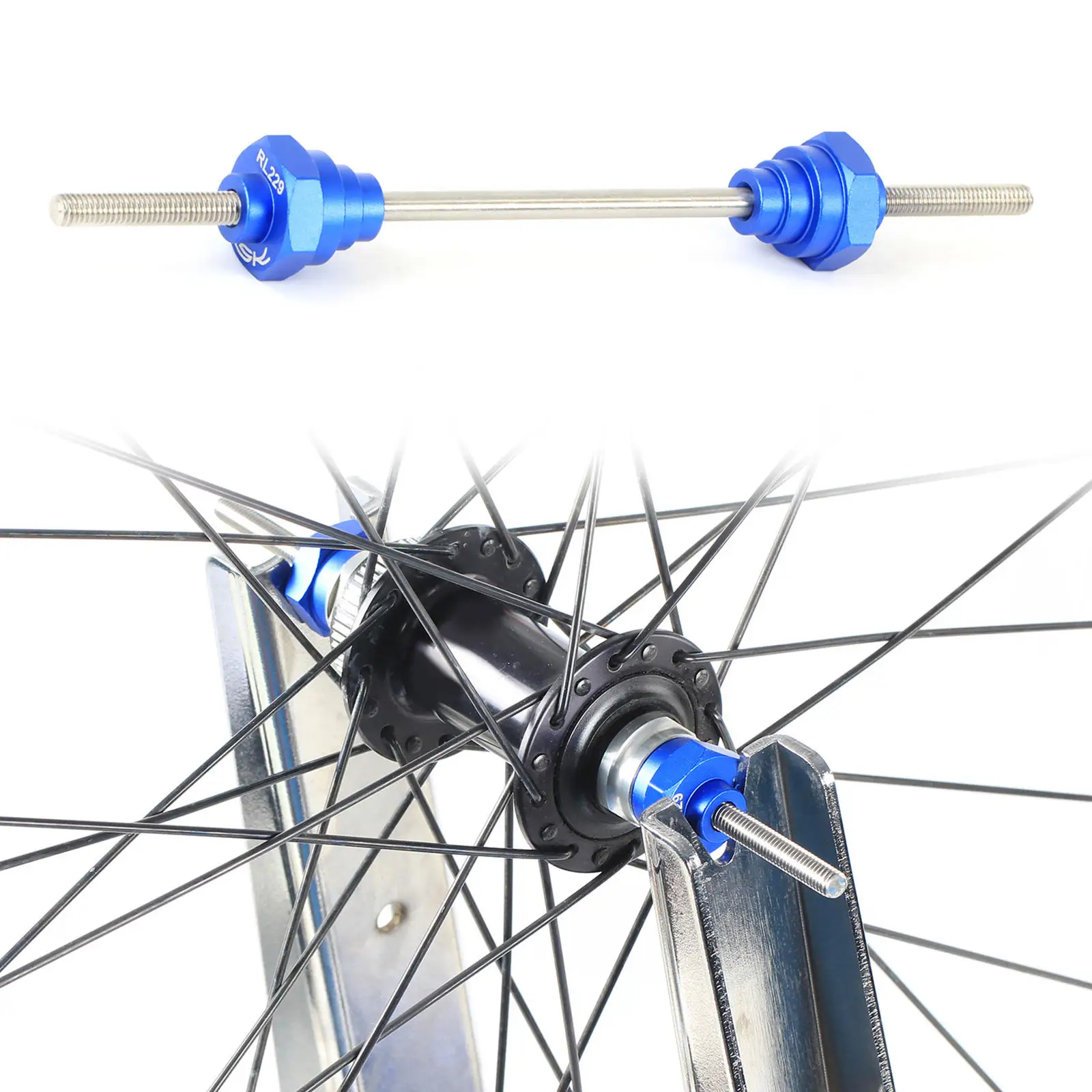 Bike Thru Axle Quick Release Adapter Great for Front /Rear Wheel Hub Bike Wheel Truing Stand Repair Tool Thru Axle Adapter