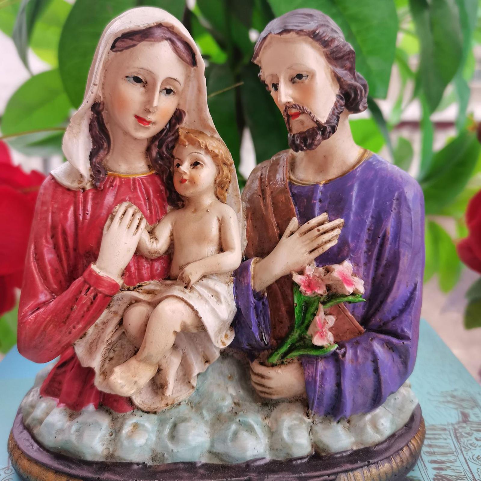 Nativity Scene Home Decor Christ Jesus Mary Joseph Catholic Figurine Xmas Ornament Holy Family Statue Christmas Gift Decors