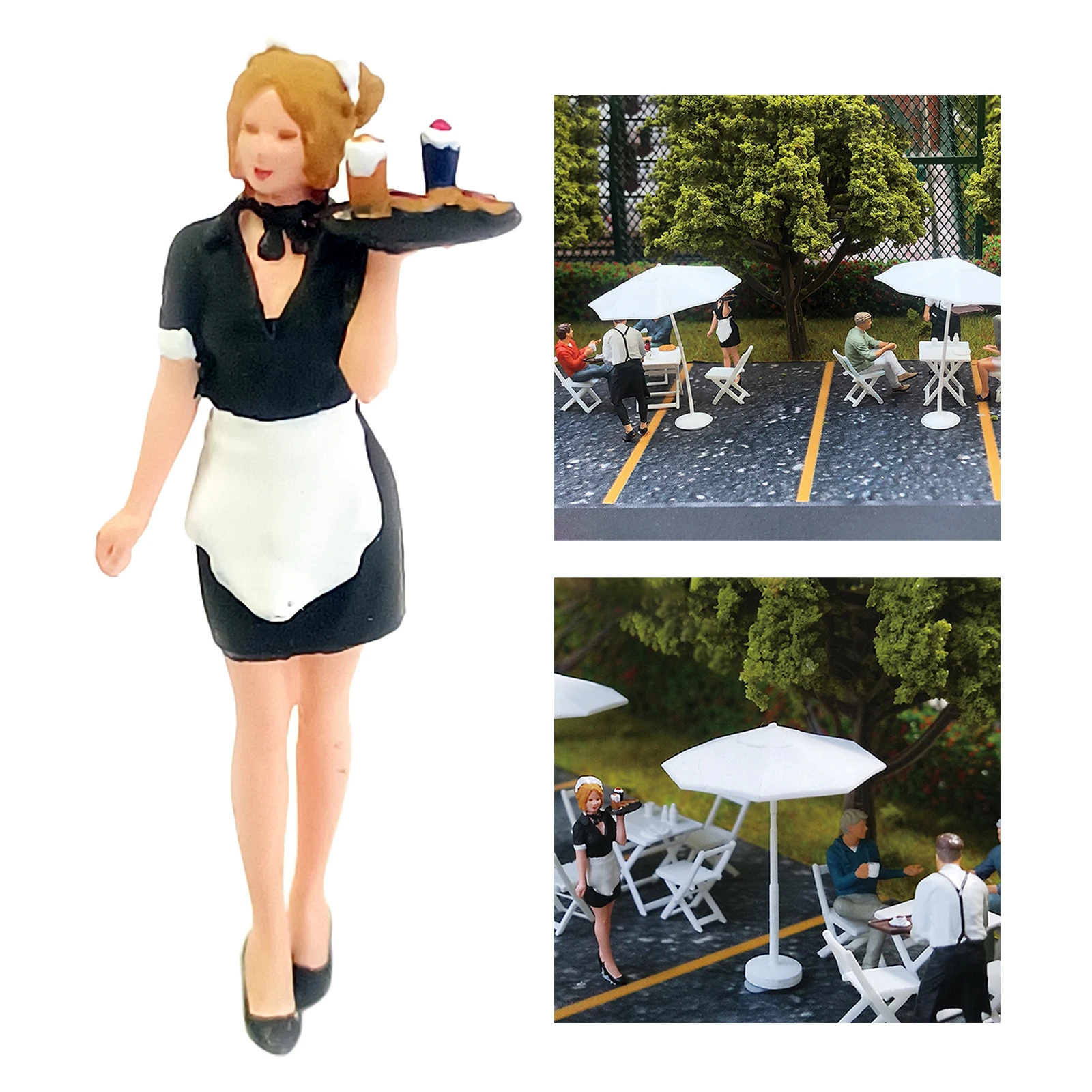 1/64 Plastic Mini Figures Waiter Scene Diorama Toy for Fire Wheel S Scale