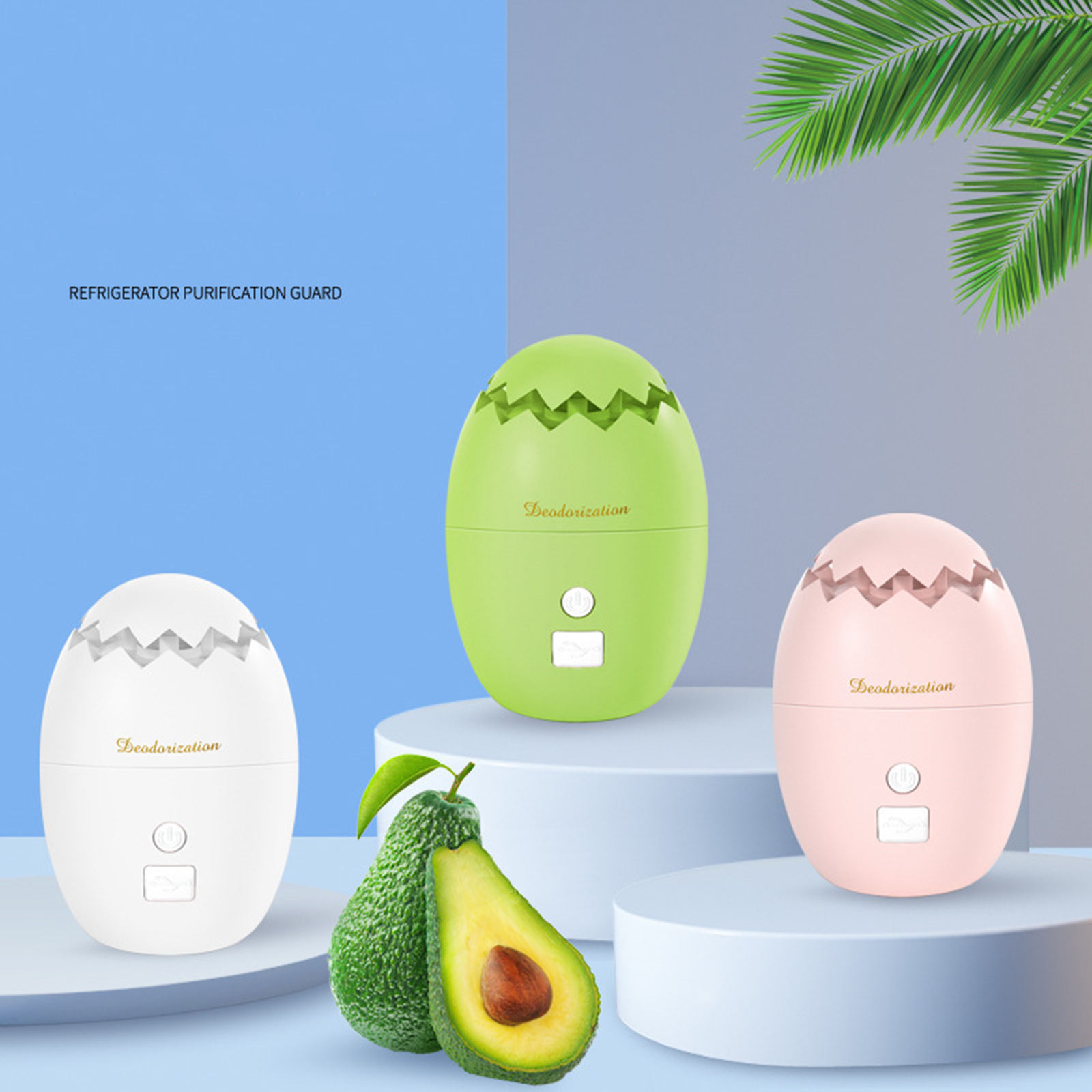 Ozone Refrigerator Air Purifier, Fridge Sterilizing Deodorizer, Mini Odor Air Fresher for Freezer, Cabinet, Wardrobe