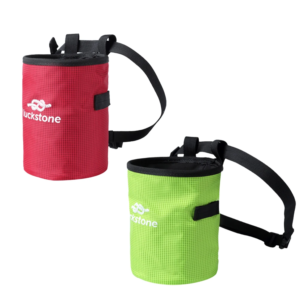 2 Pieces Rock Climbers Outdoor Climbing Chalk Bag with Adjustable Belt