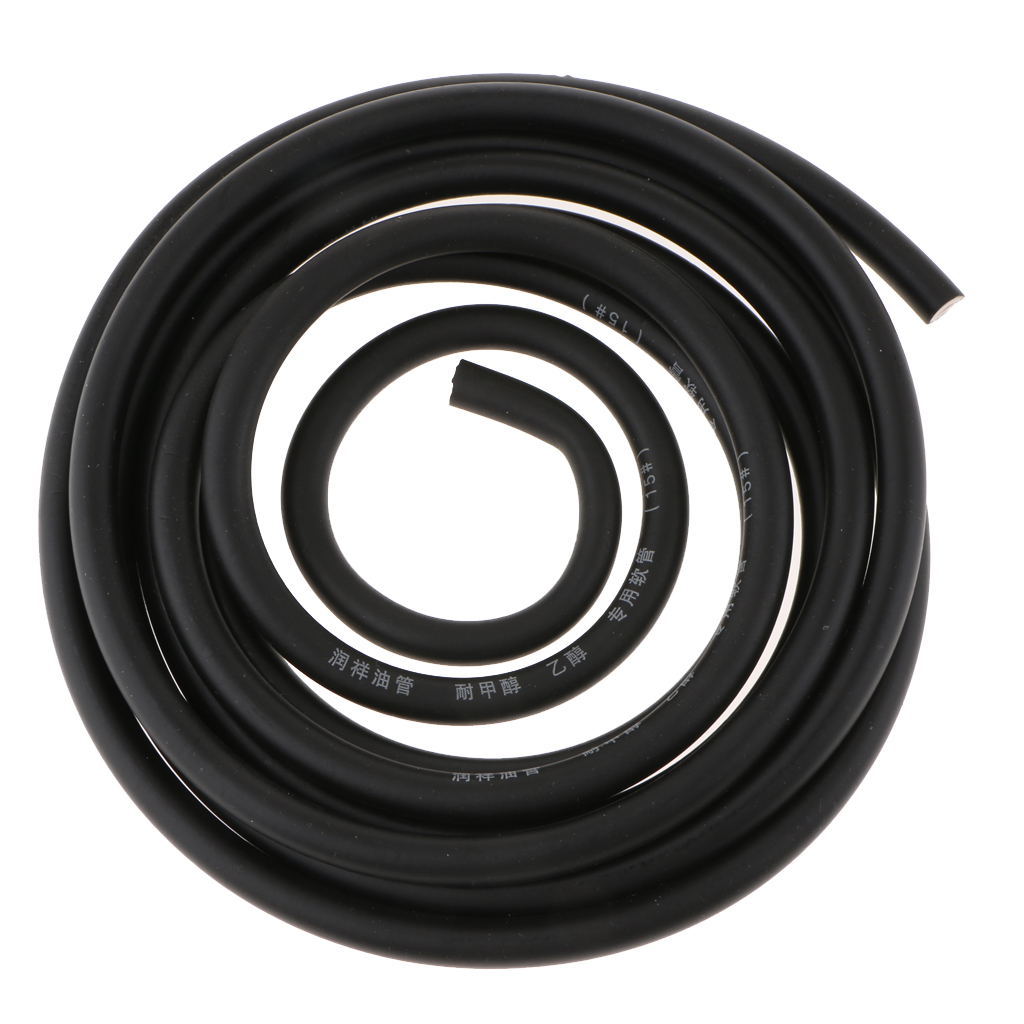 3 meters 1/4 Inch ID Fuel Line + 20pcs 2/5' ID Hose Clamps Motorcycle Fuel Line System for Small Engines Black