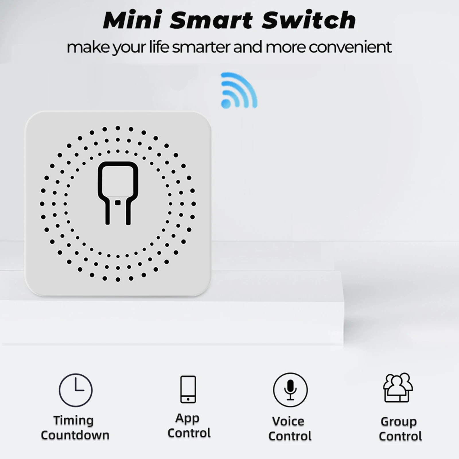 Remote Control,Works with Alexa  2 Way 16A /10A Mini Wifi Smart Light Switch DIY Breaker Module Smart Life/Tuya APP