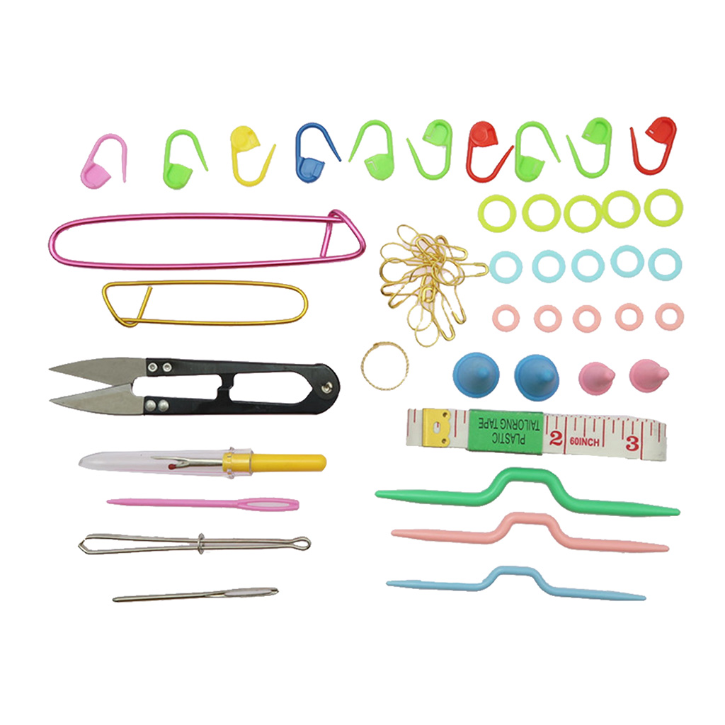 57 Pieces Basic Knitting Tools Crochet Needle Accessories Supplies With Case Knit Kit