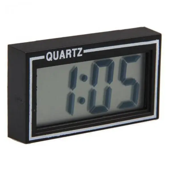 Digital LCD Clock Calendar Date Time + Double Sided Adhesive Tape for Office