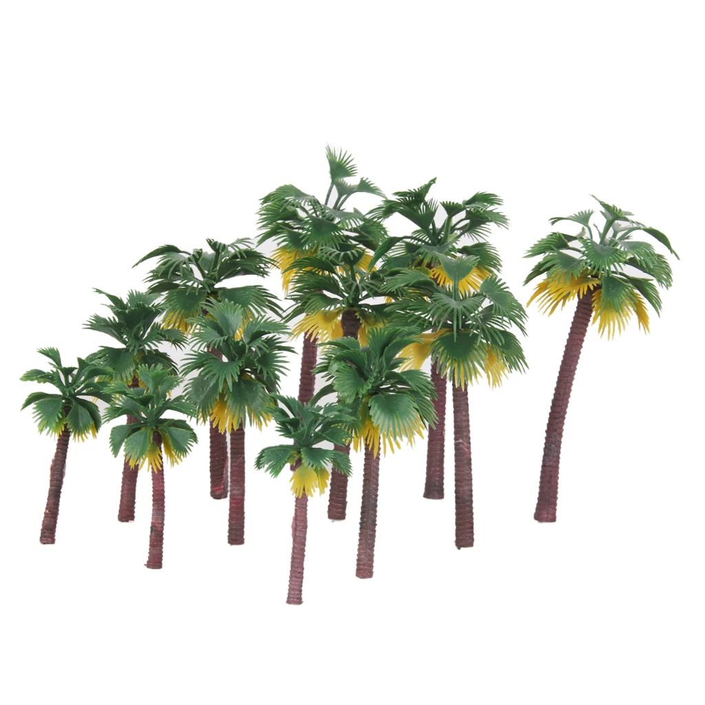 12 Pieces Layout Rainforest Plastic Palm Tree Diorama Landscape HO