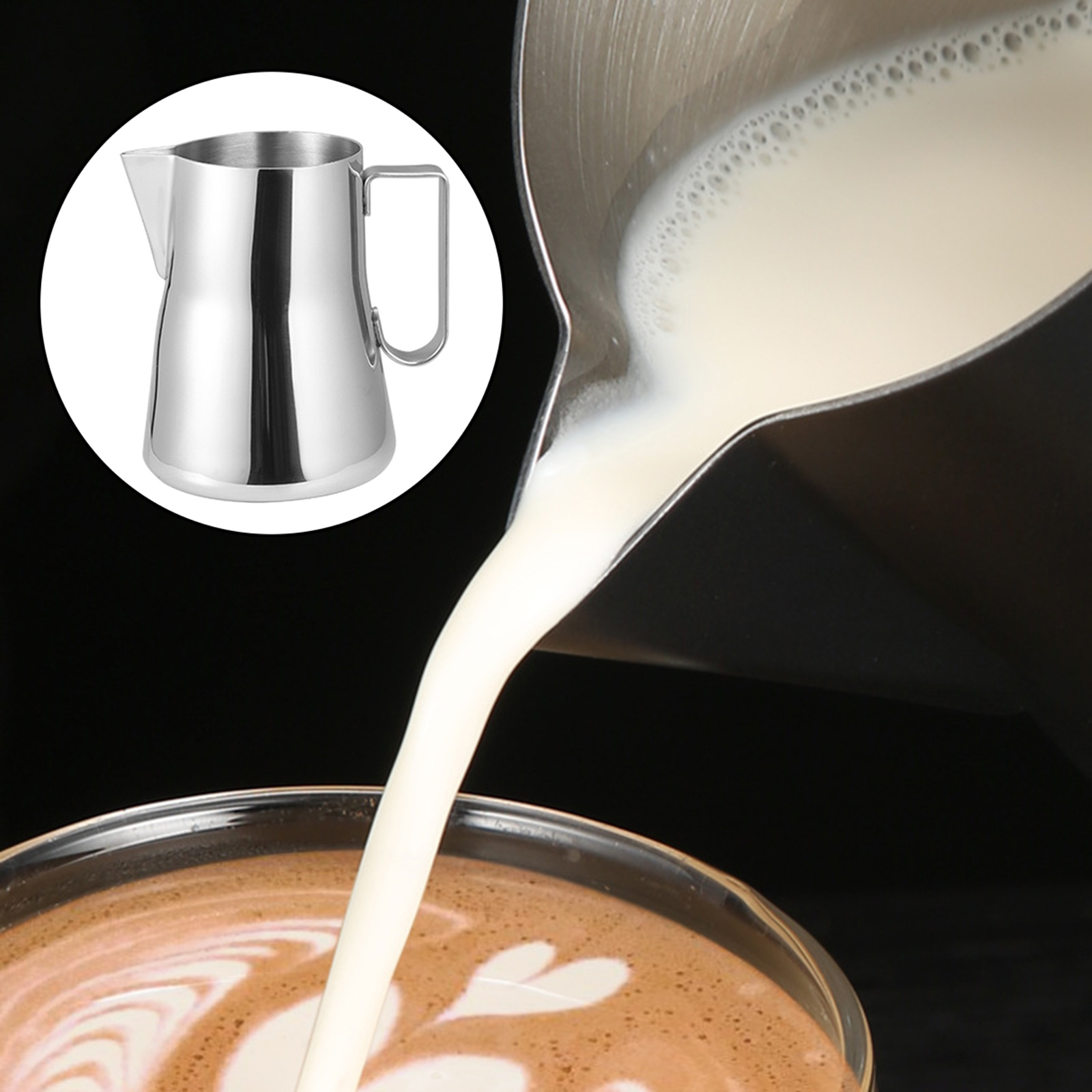 Milk Frother Coffee Milk Frother Cup Latte Art Jug Milk Steaming Jug Milk Frother