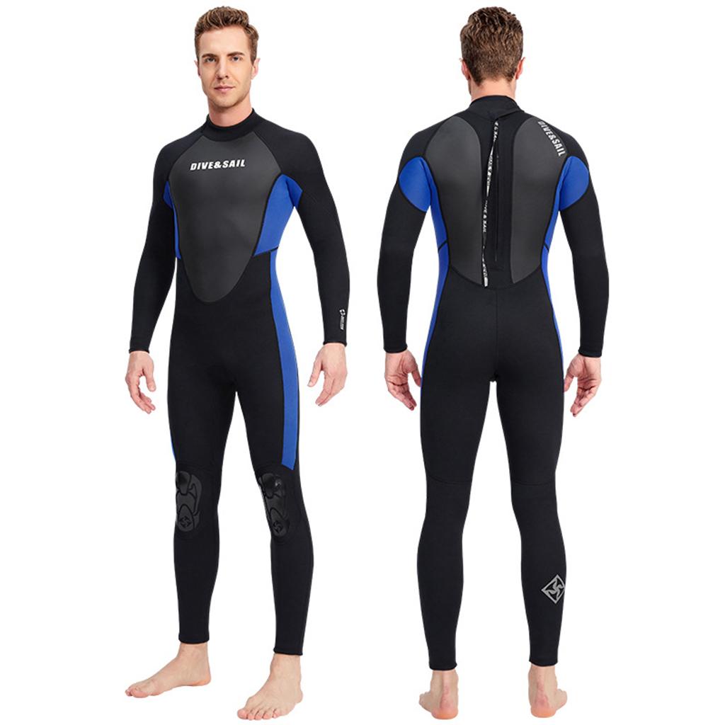 Wetsuits Full Length 3mm Suit One Piece Long Sleeves Back Zip UV Protection for Open Water Water Sports Surf Mens Ladies