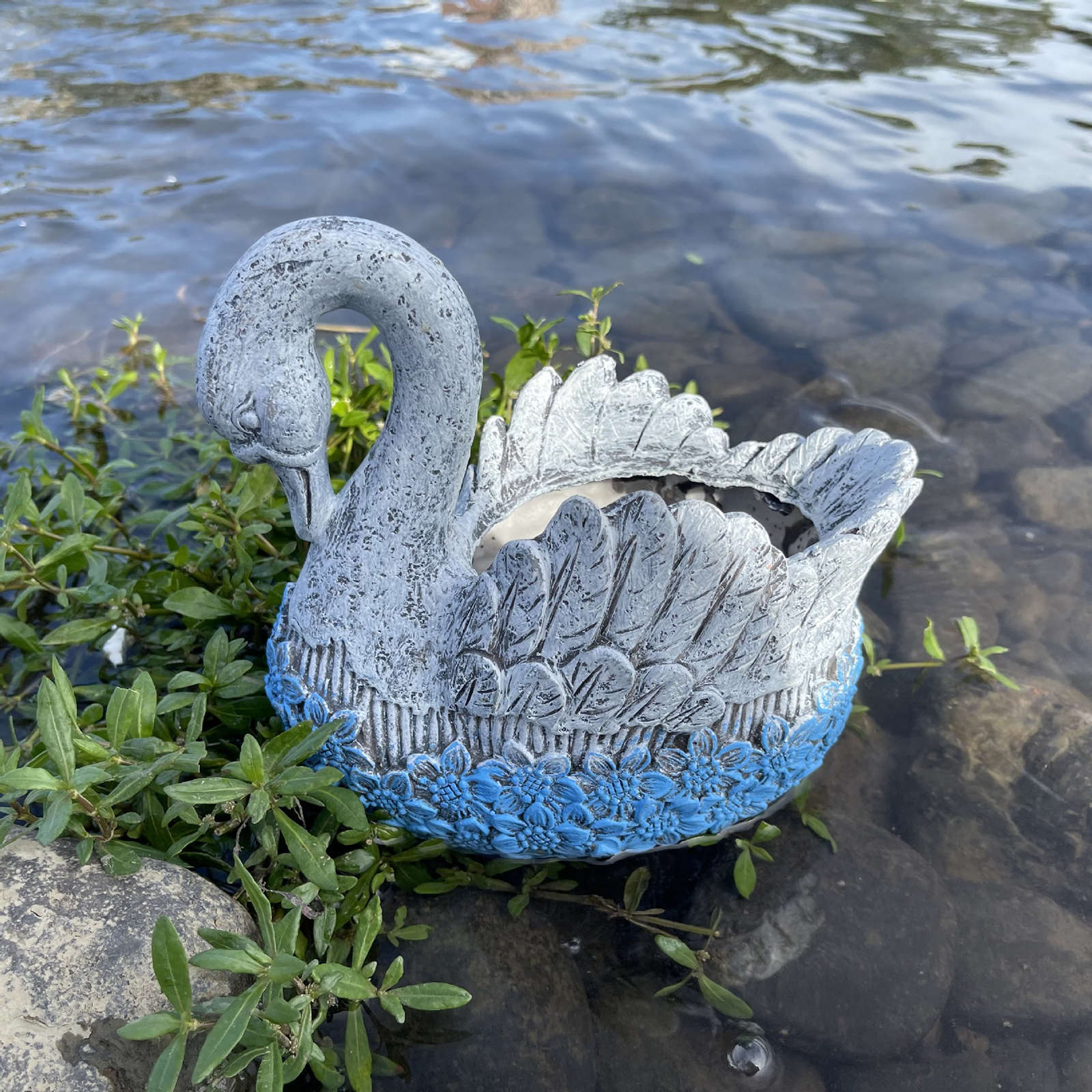 Swan Flowerpot Plant Pot Planter Patio Decoration, Vintage Style