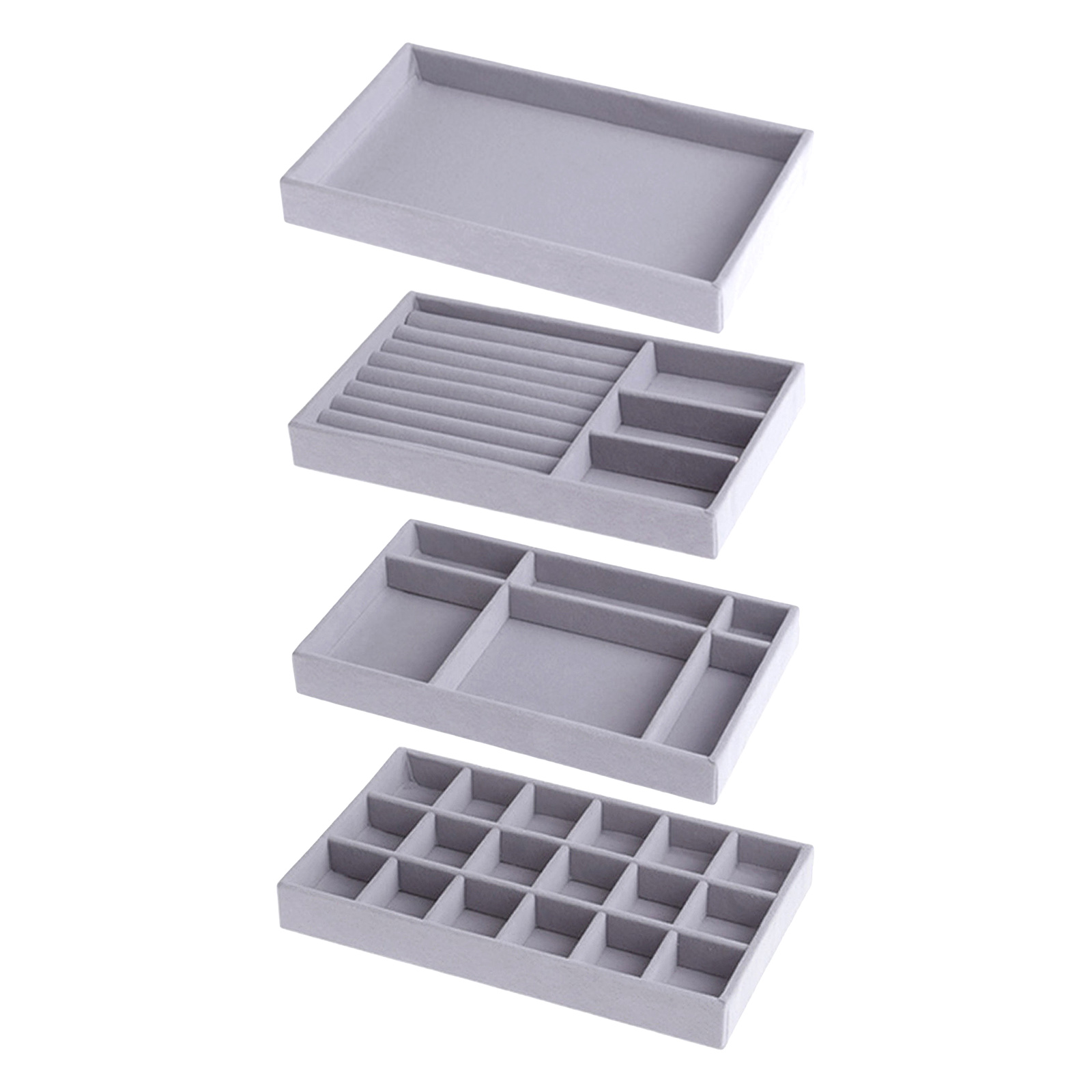 Velvet Jewelry Display Tray Earrings Bracelets Storage Organizer