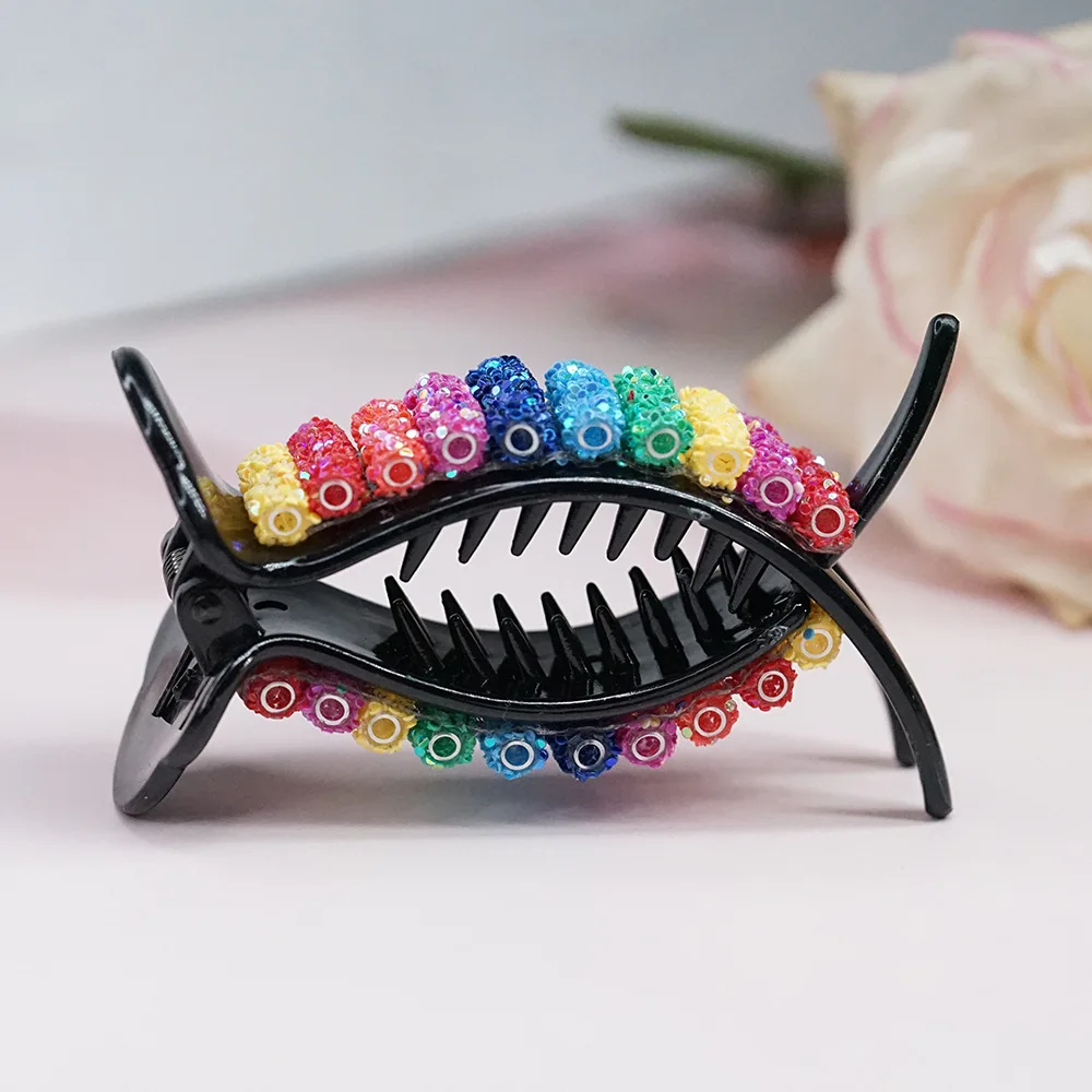 wide headbands for women Korean Rainbow Hair Claw Crabs Large for Ponytail Bun Hair Clamps Candy Color Clips Hairpin Fashion Headdress Accessories Gifts hair band for ladies