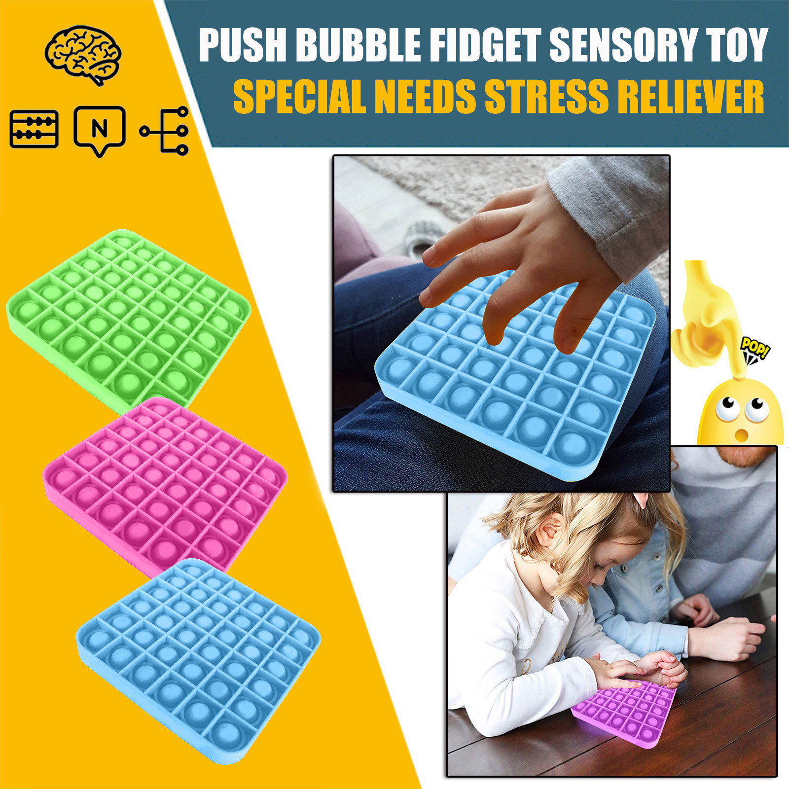 Shop Generic Push Bubble Fidget Toys Adult Stress Relief Toy Antistress  Soft Anti-stress Gift Anti Stress Box Sensory Toy 25 MPT Online