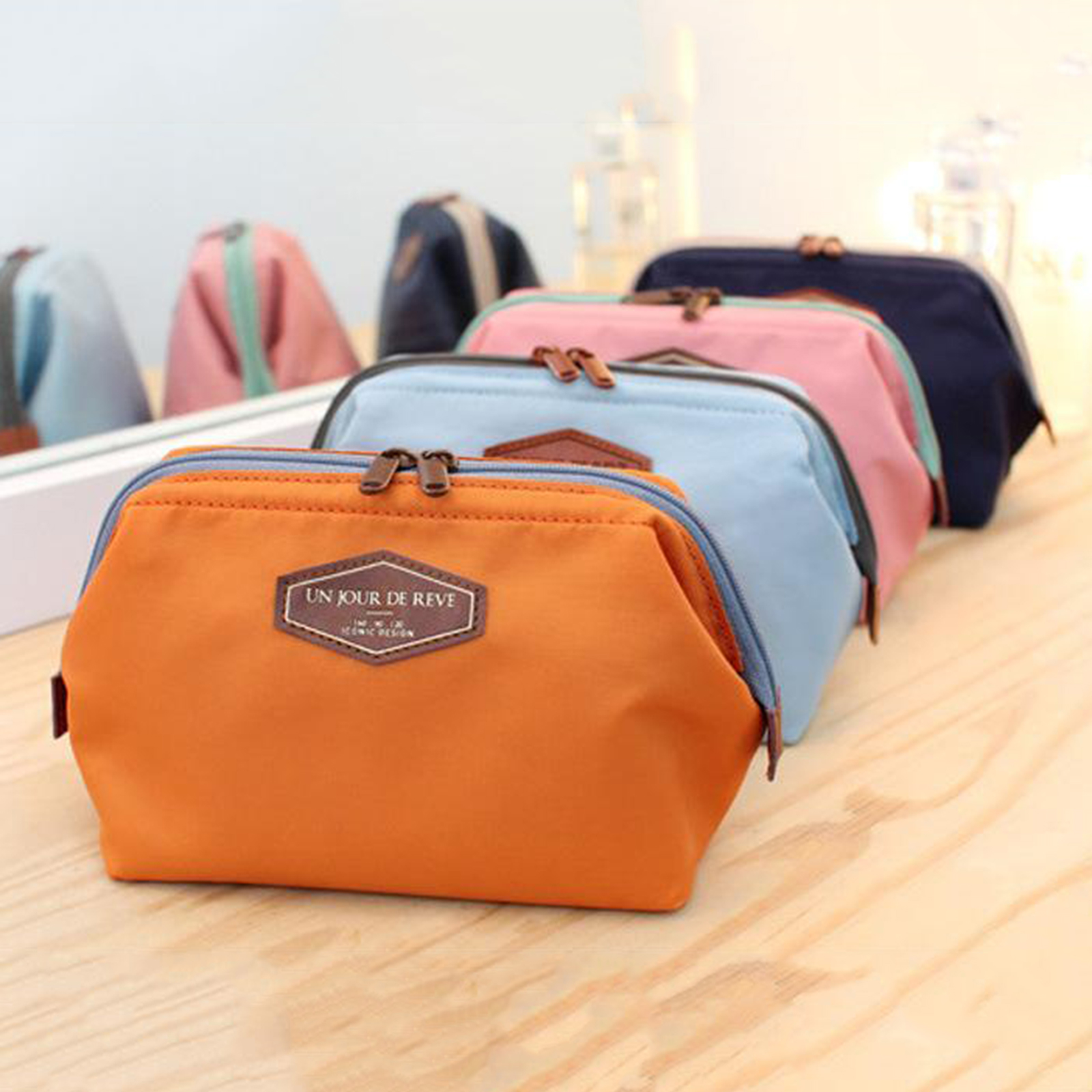 Womens Girls Funny Cotton Makeup Bag Cosmetic Bag Pouch Purse Zipper Handbag