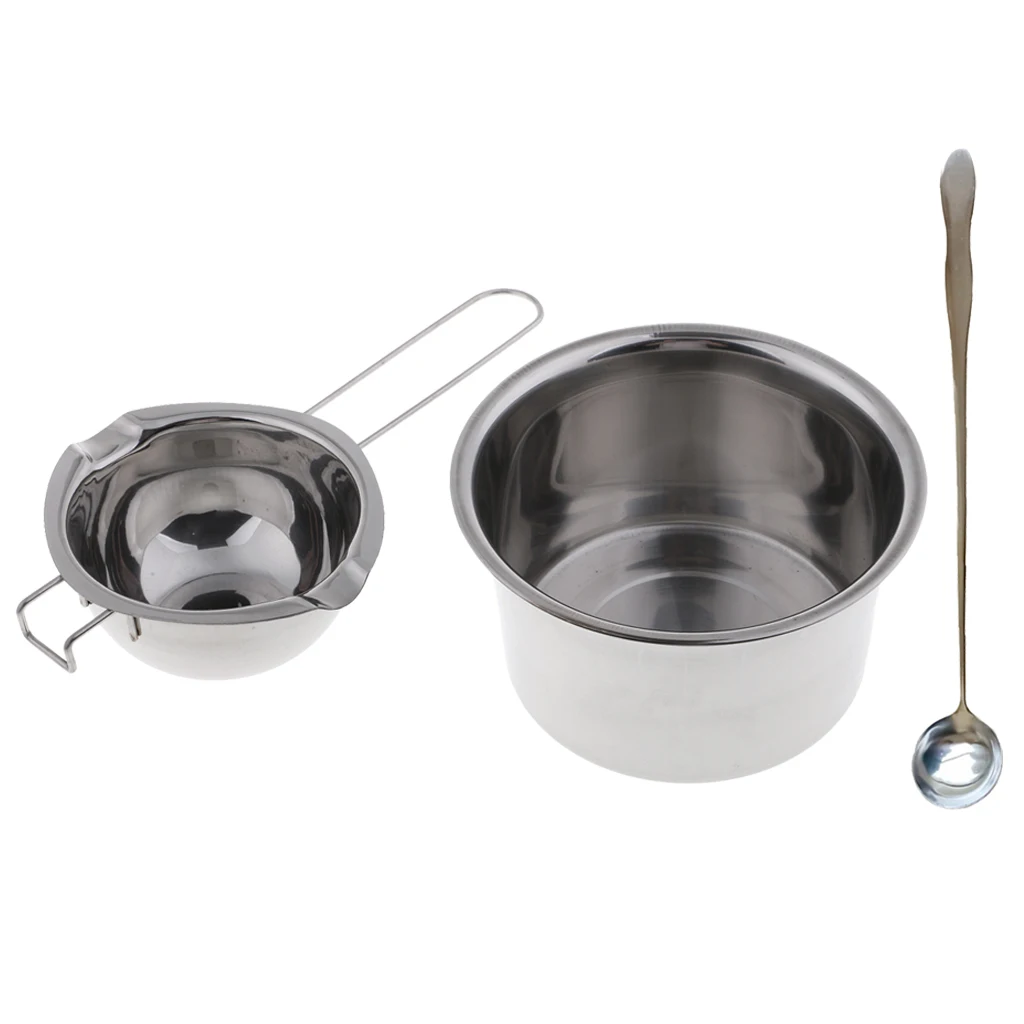 Stainless Steel Double Boiler Pot for Melting Candle Wax, Soap Base for Home Candle Making Soap Crafts - Easy to Use and Clean