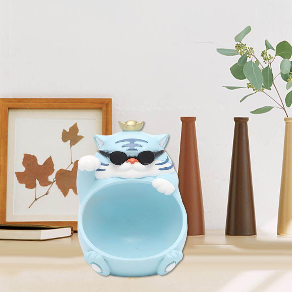 Animal Figurines Key Container Organizer Artware Snack Storage Case for Entryway Office