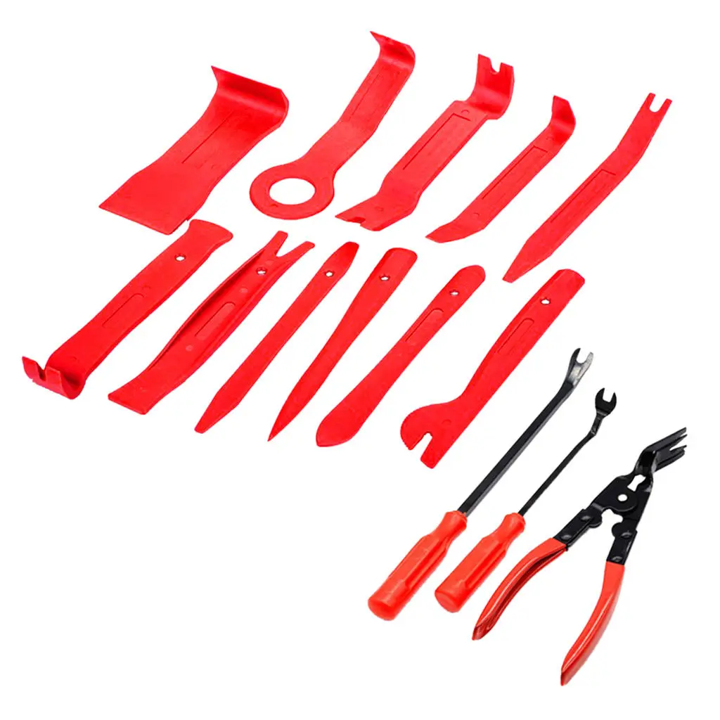 14Pcs Auto Car Audio Door  Tirm Panel Install Removal Pry Tools Bag