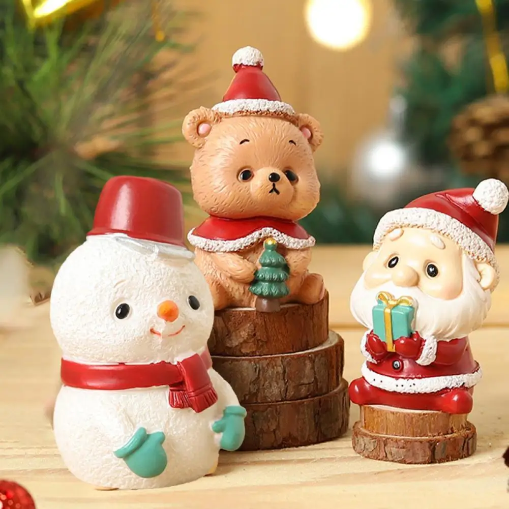 Fairy Garden Santa Claus Christmas Figurines Miniature Snowman Xmas Tree 